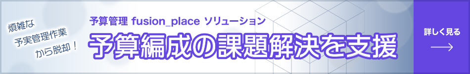 「予算管理 fusion_place ソリューション」 予算編成の課題解決を支援
